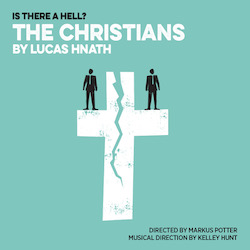 Show logo: Drawing of two men standing on a cross